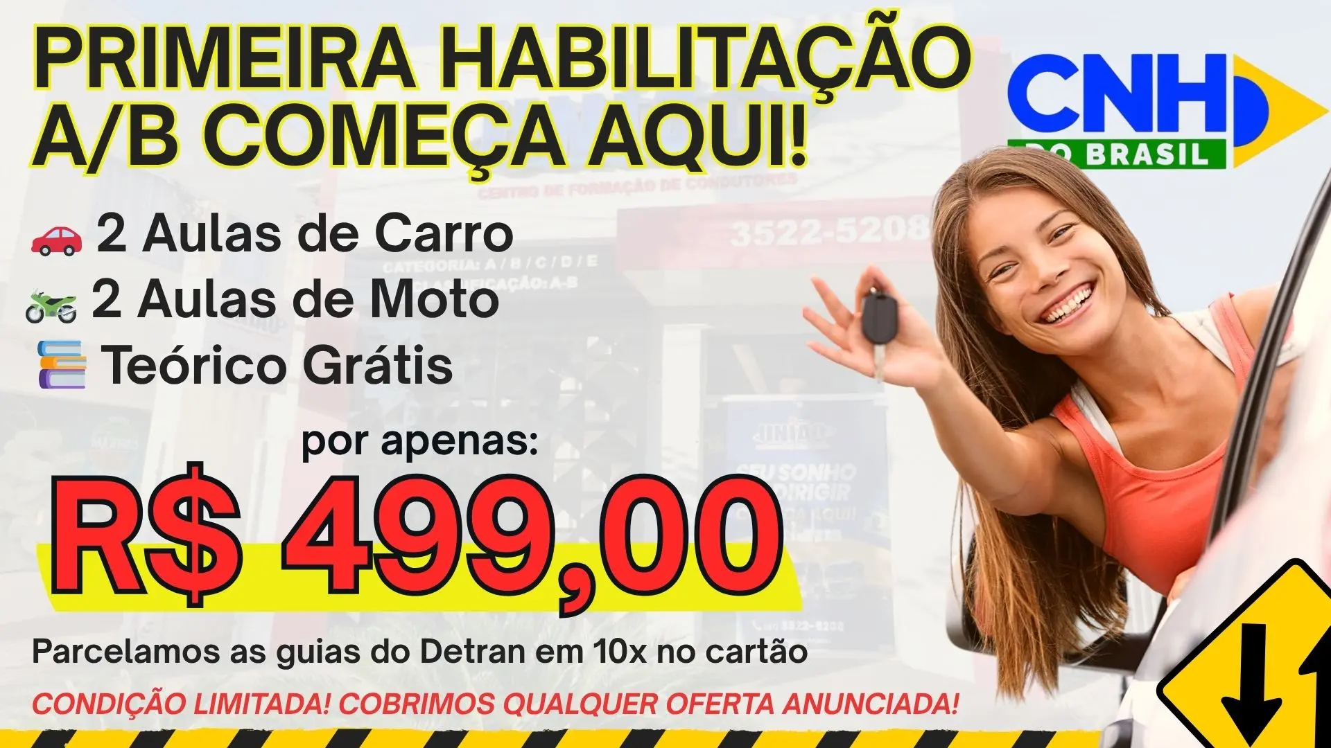 Banner promocional exclusivo Autoescola União Três Lagoas